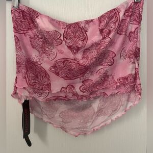 Romwe Pink Paisley High-Low Top size Large US 8/10
